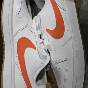 Nike Women's White and Orange Athletic Shoes